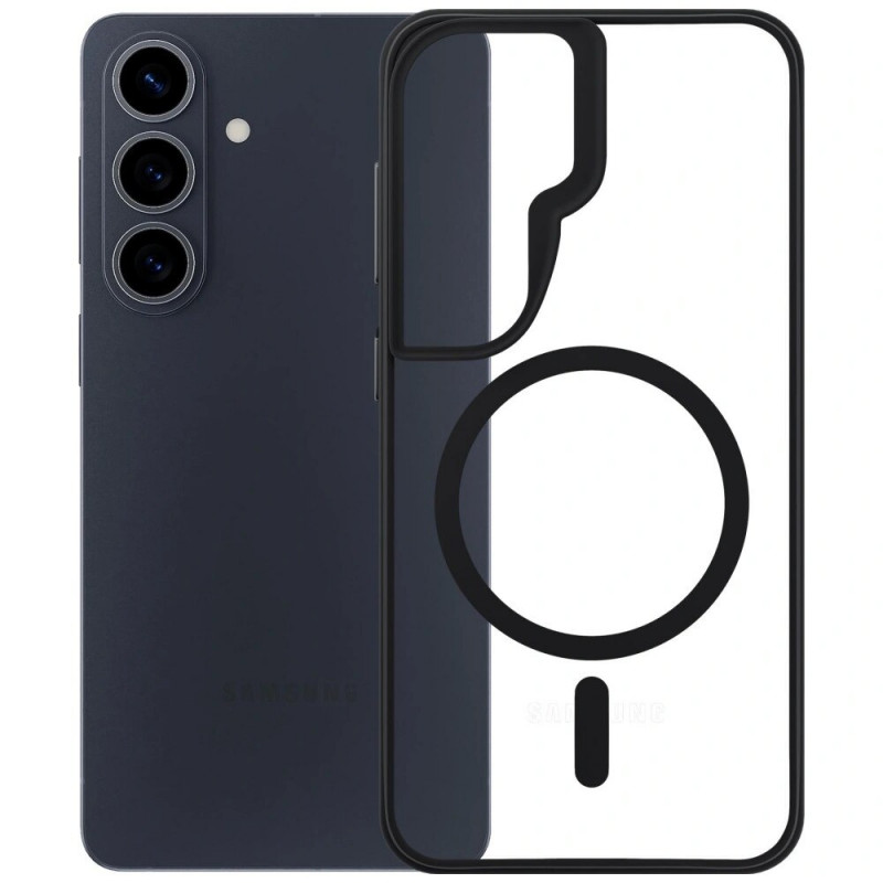 3mk Satin Armor MagCase Samsung Galaxy S26 aizsargapvalks, caurspīdīgi melns