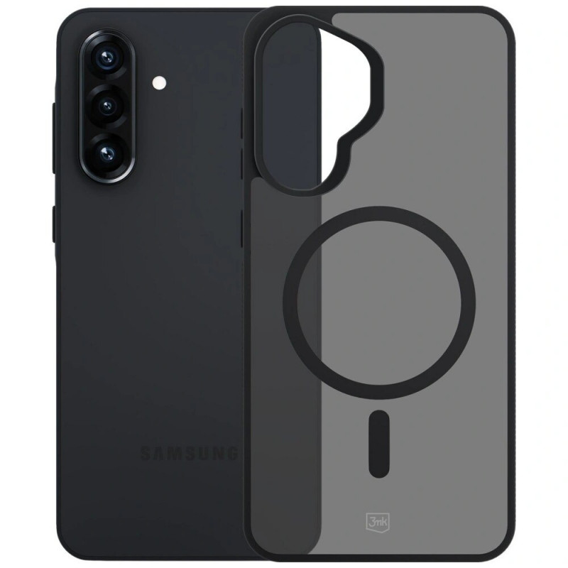 3MK Smoke MagCase Samsung Galaxy A37 viedtālruņa maciņš, dūmakaini melns