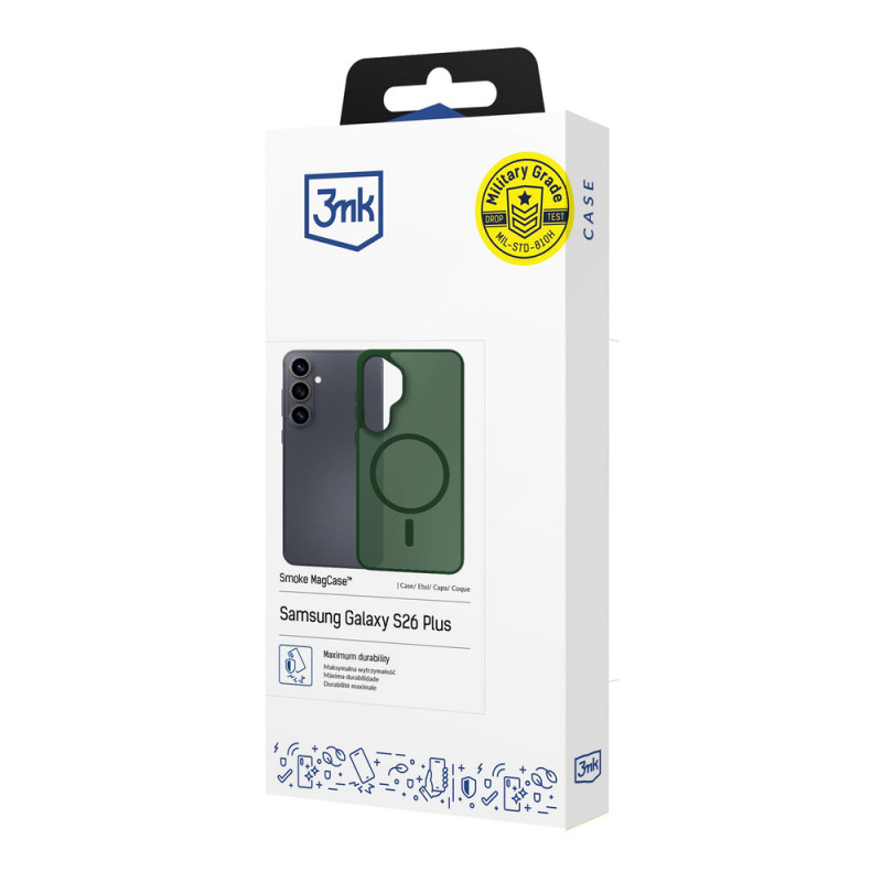 3MK Smoke MagCase Samsung Galaxy S26+ vāciņš, zaļš