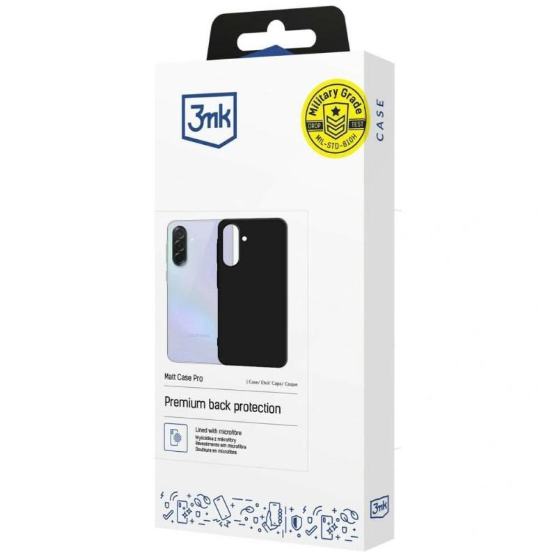 3MK Matt Case Pro Samsung Galaxy A37 viedtālruņa maciņš, melns