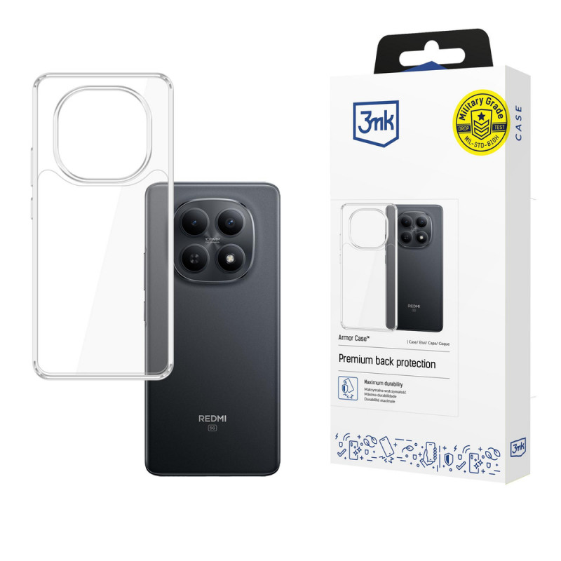 3MK Armor Case Xiaomi Redmi Note 15 4G / 5G viedtālruņa maciņš, caurspīdīgs