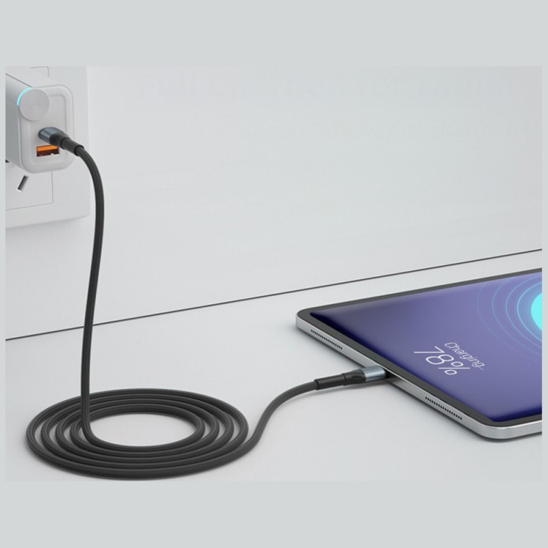 3MK Hyper Cable N-SERIES USB-C uz USB-C kabelis, 1,5 m, 100 W, melns