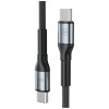 3MK Hyper Cable N-SERIES USB-C–USB-C kabelis, 3 m, 100 W, melns