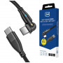 3MK Hyper Cable N-SERIES USB-C uz USB-C kabelis ar 180° grozāmu galu, 1 m, 100 W, melns