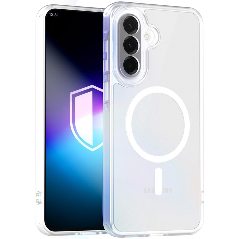 3MK Misty MagCase Samsung Galaxy A37 viedtālruņa maciņš, saderīgs ar MagSafe, balts