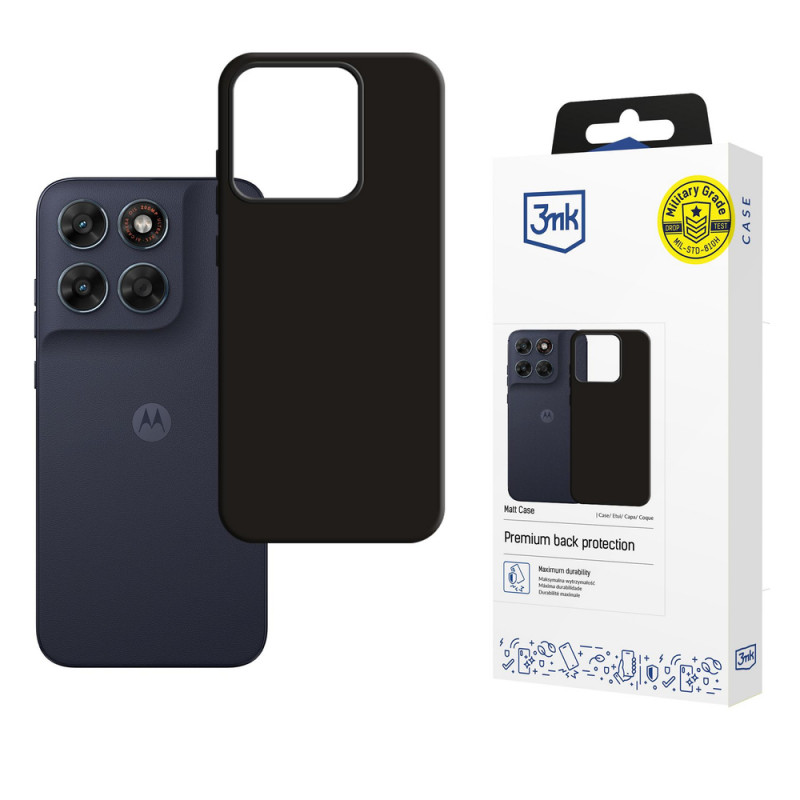 3MK Matt Case vāciņš Motorola Moto G87, melns