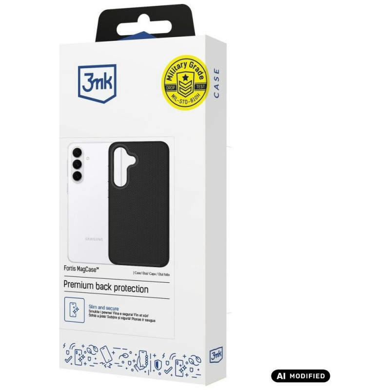 3MK Fortis MagCase Samsung Galaxy S26 FE viedtālruņa maciņš, melns