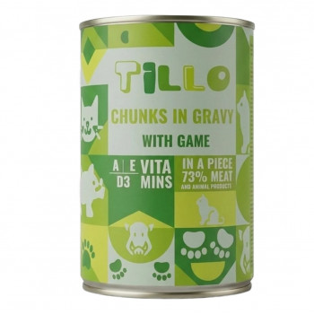 TILLO Chunks in gravy Game mitrā kaķu barība, 415 g