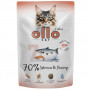 Ollo Nr. 7 kaķu barības spraudīte ar lasi un garnelēm, 85 g