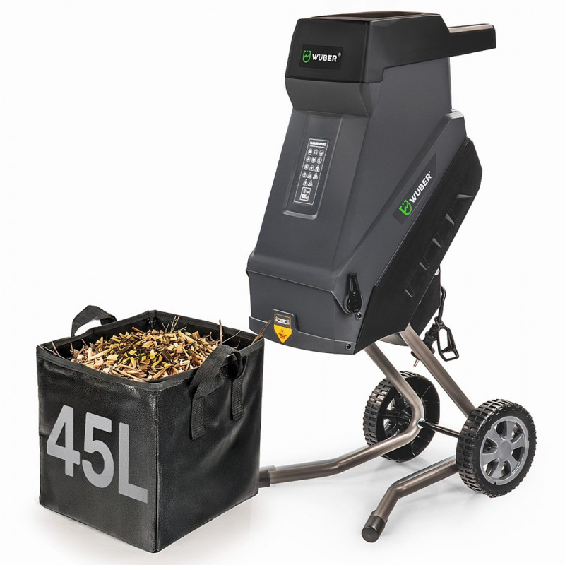 Wuber W94205 elektriskais asmeņu zaru smalcinātājs, 2500 W, 45 L