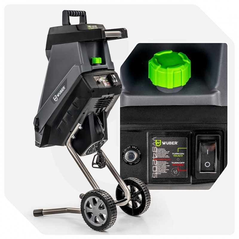 Wuber W94205 elektriskais asmeņu zaru smalcinātājs, 2500 W, 45 L