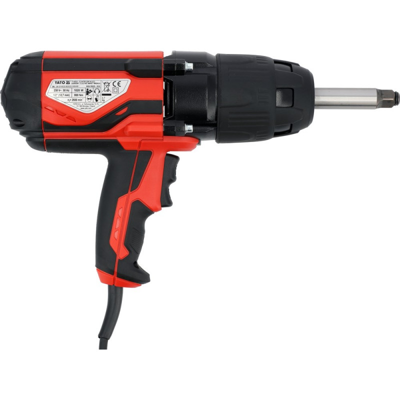 YATO elektriskā triecienuzgriežņu atslēga 1/2" 1020 W / 800 Nm YT-82022