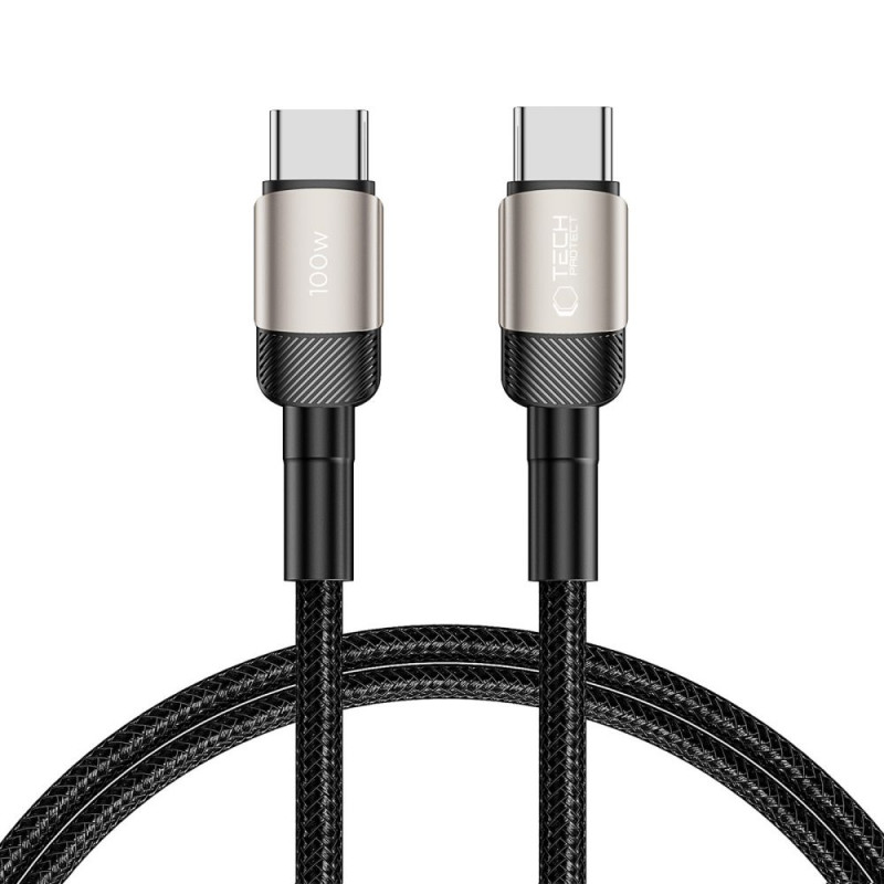 Tech-Protect UltraBoost Evo kabelis USB-C / USB-C 100W 5A 100cm Titanium
