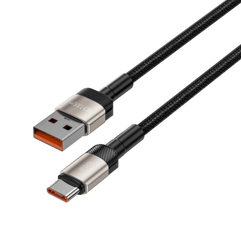 Tech-Protect UltraBoost Evo kabelis USB-A / USB-C 100W 5A 100cm Titanium