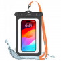 Tech-Protect UWC9 universālais ūdensnecaurlaidīgais maciņš 8.9", melns/oranžs