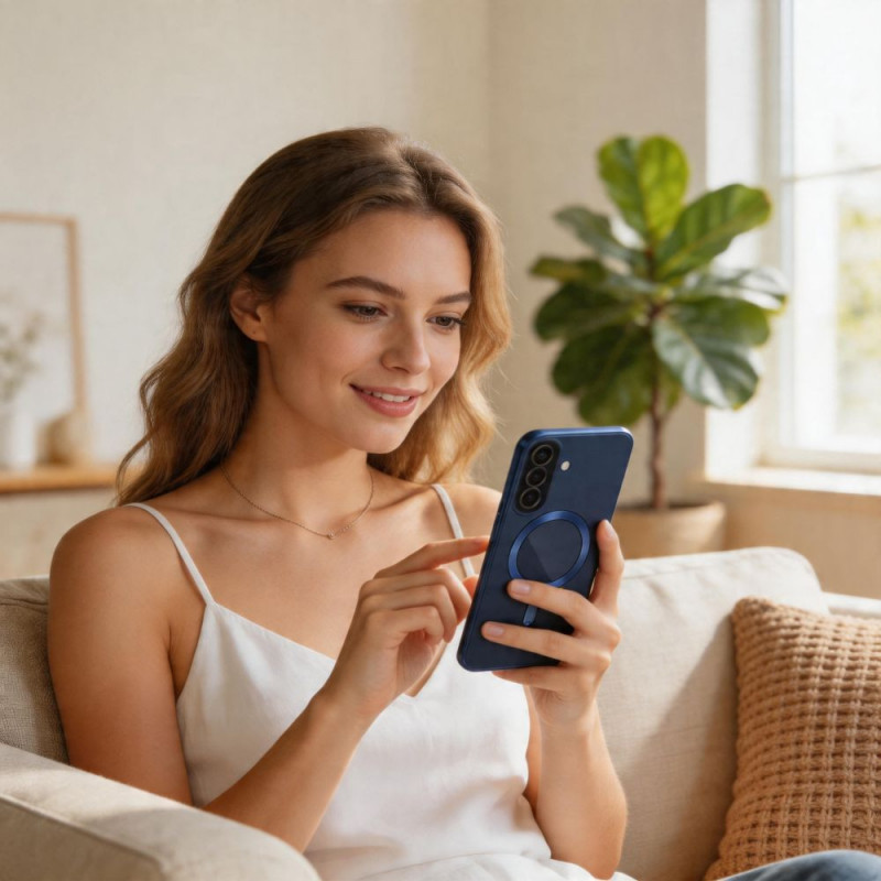 Tech-Protect MagFlex MagSafe Samsung Galaxy A57 5G vāciņš, tumši zilā krāsā