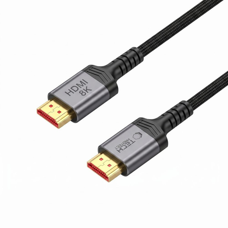 Tech-Protect UltraBoost HDMI 2.1 kabelis THP5553, 4K 120Hz, 8K 60Hz, 100 cm, melns