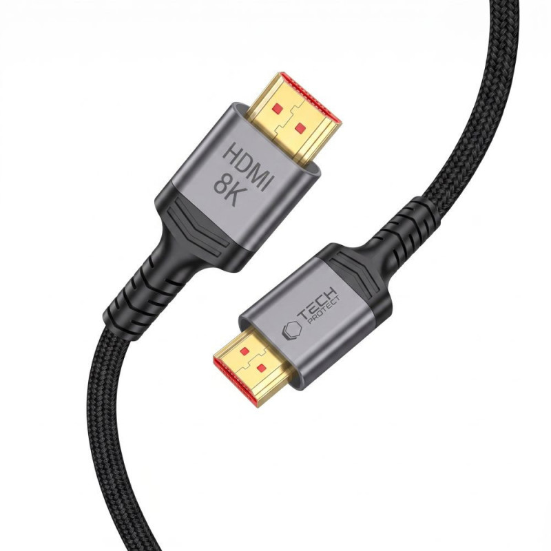 Tech-Protect UltraBoost HDMI 2.1 kabelis THP5553, 4K 120Hz, 8K 60Hz, 100 cm, melns