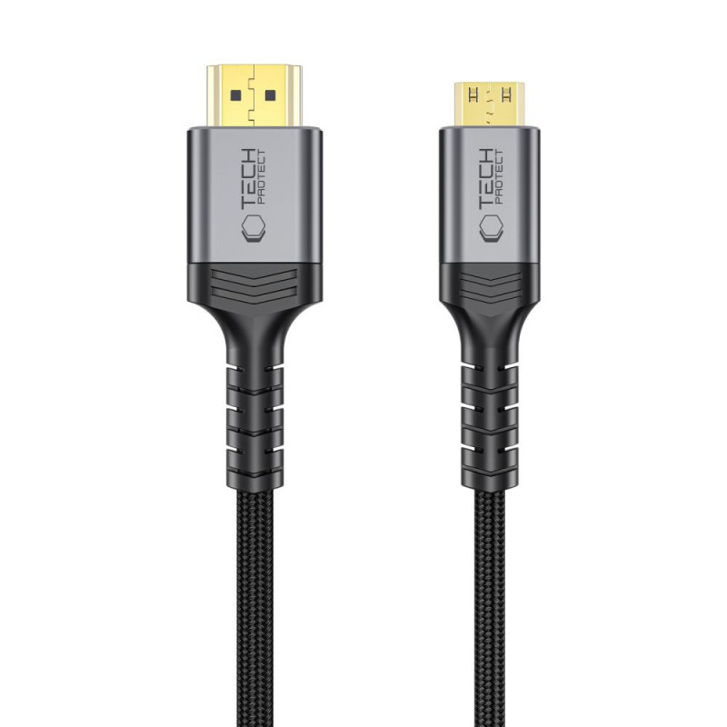 Tech-Protect UltraBoost Mini HDMI uz HDMI 2.1 kabelis, 8K 60Hz, 200 cm, melns