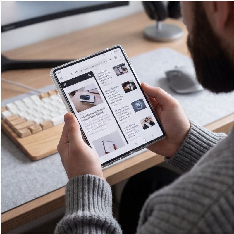 Tech-Protect FlexAir Hybrid apvalks Samsung Galaxy Z Fold 8 Ultra, caurspīdīgs