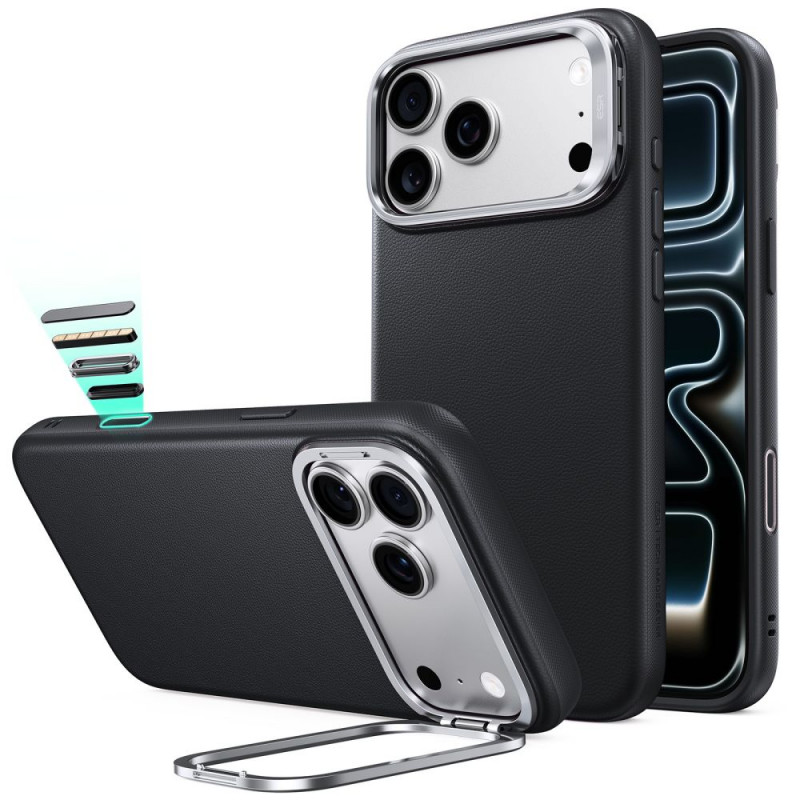 ESR ādas maciņš ar statīvu MagSafe Apple iPhone 17 Pro / 18 Pro, melns