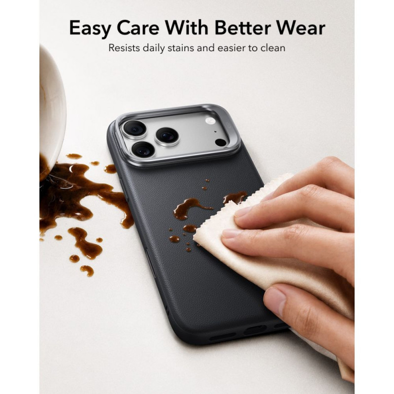ESR ādas maciņš ar statīvu MagSafe Apple iPhone 17 Pro / 18 Pro, melns