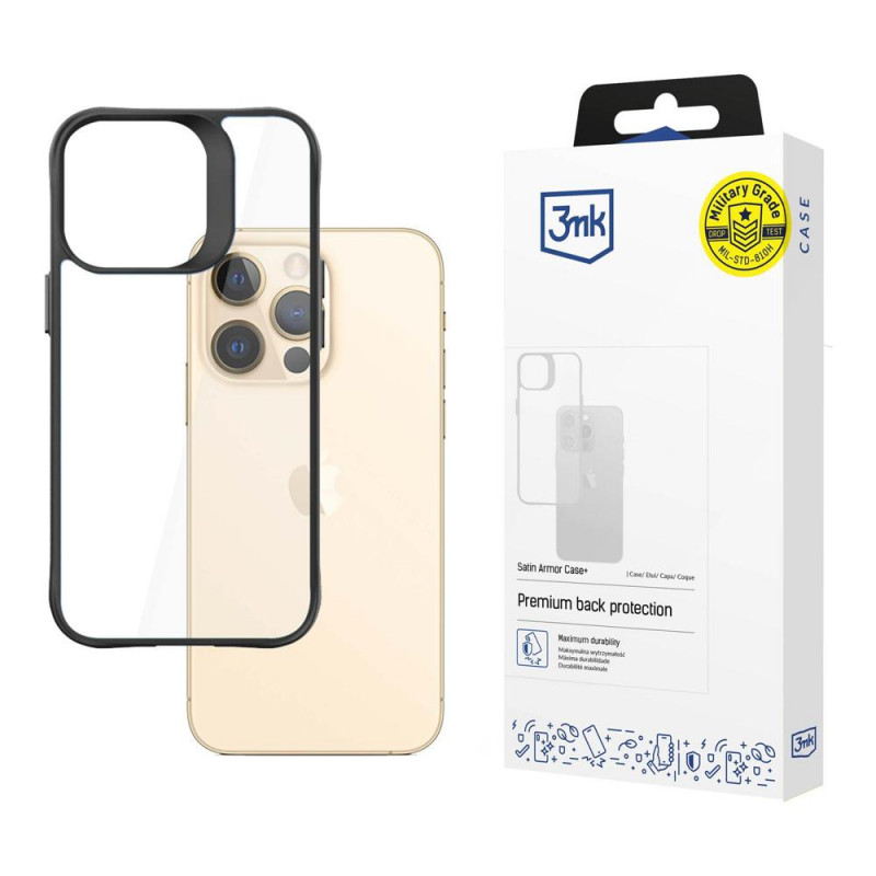 3MK Satin Armor Case+ Apple iPhone 13 Pro Max (3MK3503) maciņš, melns