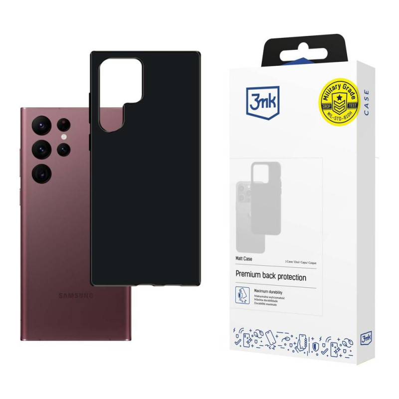 3MK Matt Case vāciņš Samsung Galaxy S22 Ultra (3MK3448BLK), melns
