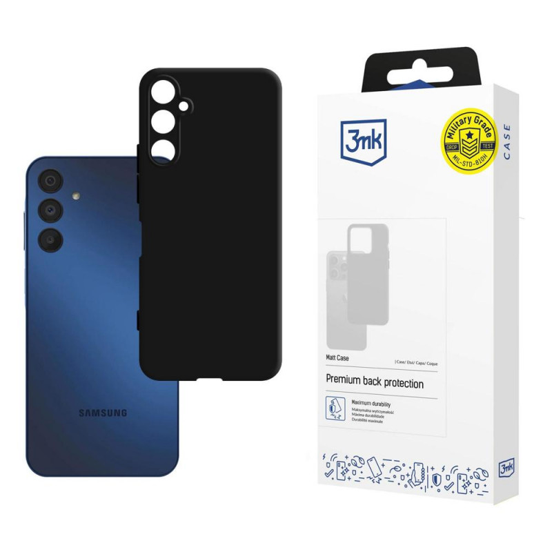 3MK Matt Case 3MK5415, Samsung Galaxy A15 4G / 5G, melns