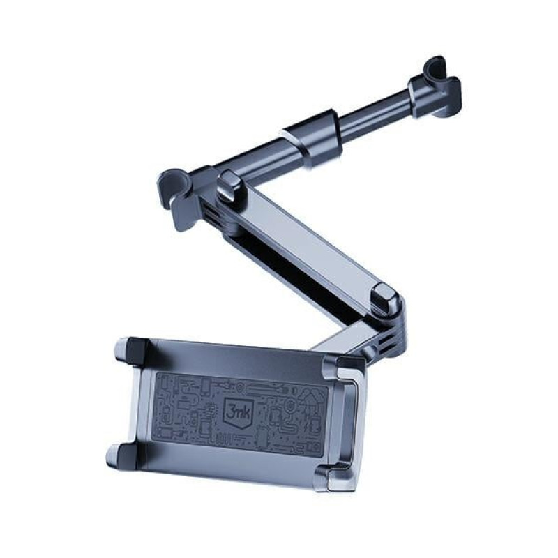 3MK Single Headrest Holder tālruņu un planšetdatoru turētājs automašīnas galvas balstā 4.7"-12.9", melns