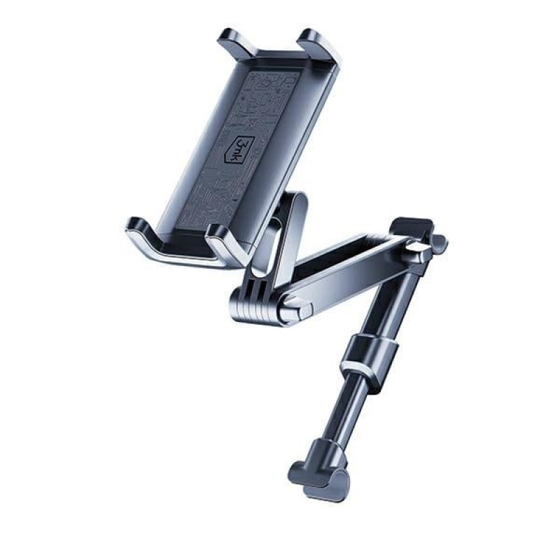 3MK Single Headrest Holder tālruņu un planšetdatoru turētājs automašīnas galvas balstā 4.7"-12.9", melns