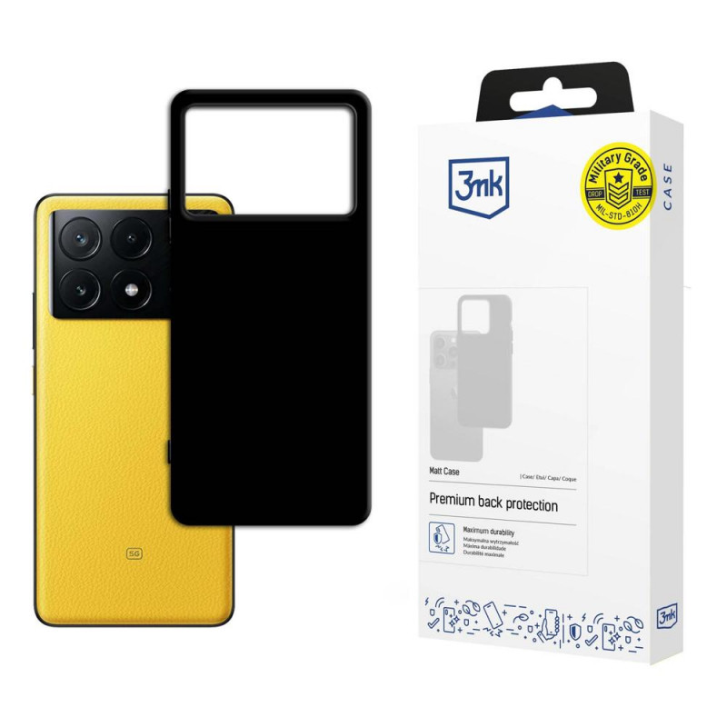 3MK Matt Case viedtālruņa maciņš POCO X6 Pro 5G, melns