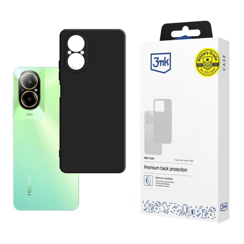 3MK Matt Case viedtālruņa maciņš Realme C67, melns