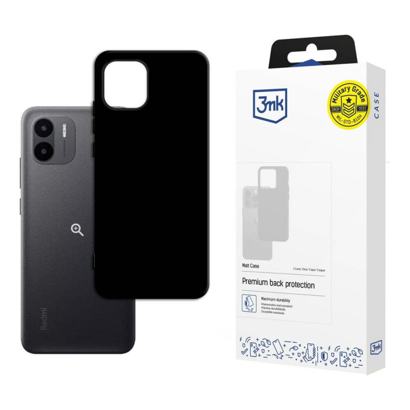 3MK Matt Case viedtālruņa maciņš Xiaomi Redmi A2, melns