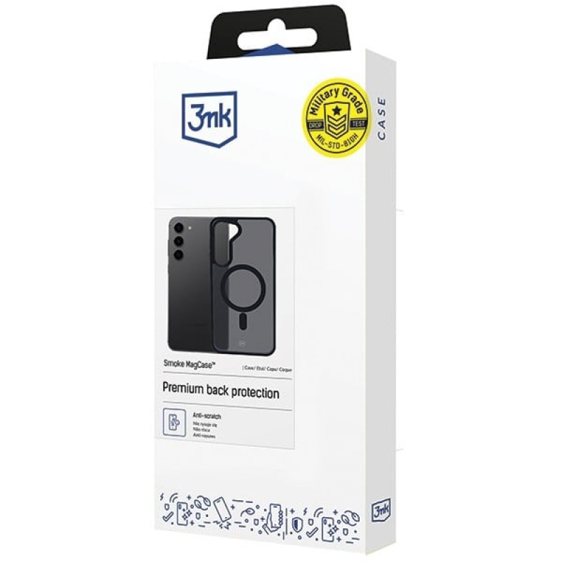 3MK Smoke MagCase ar MagSafe Samsung Galaxy S24, daļēji caurspīdīgs