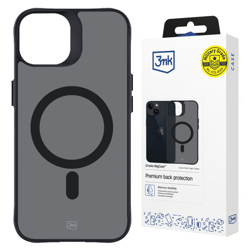 3MK Smoke MagCase ar MagSafe Apple iPhone 15, daļēji caurspīdīgs