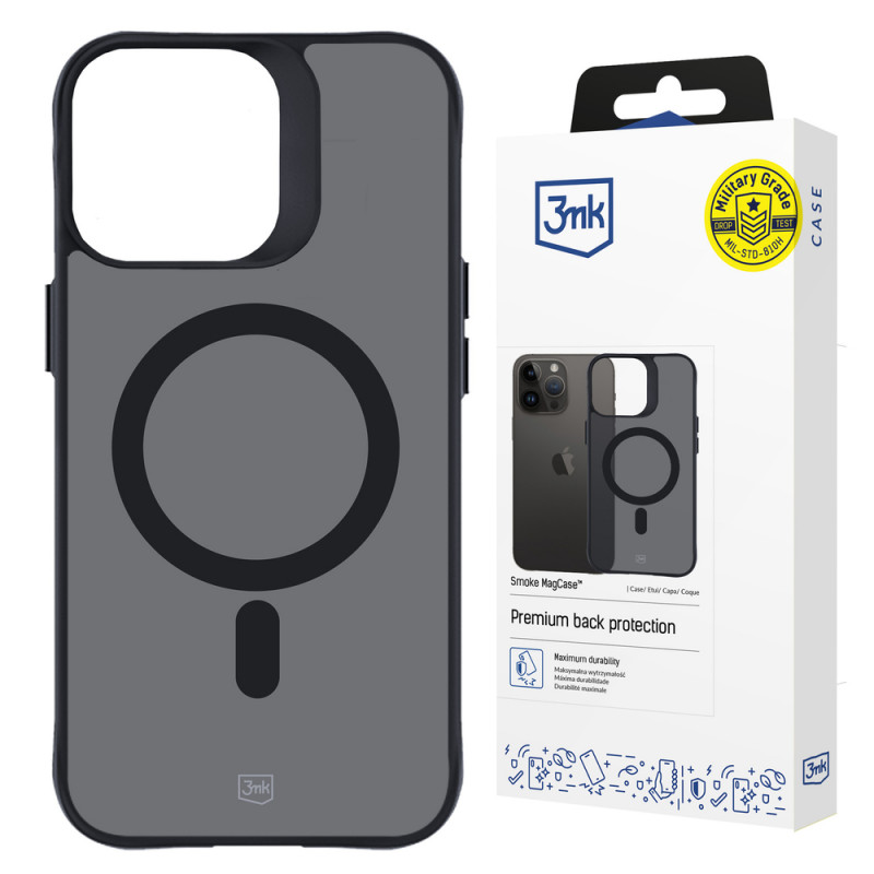 3MK Smoke MagCase ar MagSafe Apple iPhone 15 Pro, daļēji caurspīdīgs