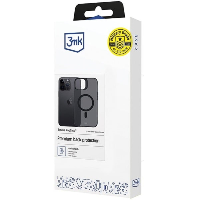 3MK Smoke MagCase ar MagSafe Apple iPhone 14 Pro, daļēji caurspīdīgs
