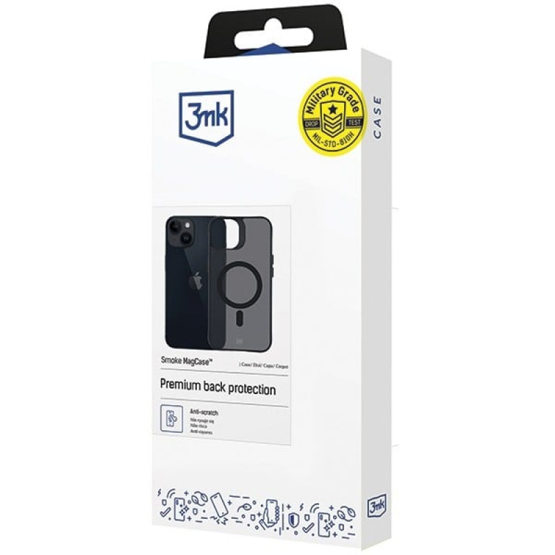 3MK Smoke MagCase ar MagSafe Apple iPhone 13 / 14, daļēji caurspīdīgs