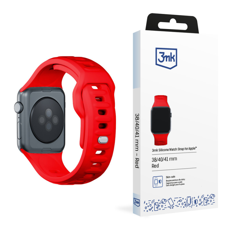 3mk silikona pulksteņa siksniņa Apple Watch 38/40/41 mm, sarkana