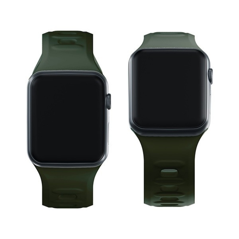 3mk silikona pulksteņa siksna Apple Watch 42/44/45/49 mm, tumši zaļa
