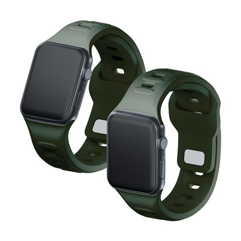 3mk silikona pulksteņa siksna Apple Watch 42/44/45/49 mm, tumši zaļa