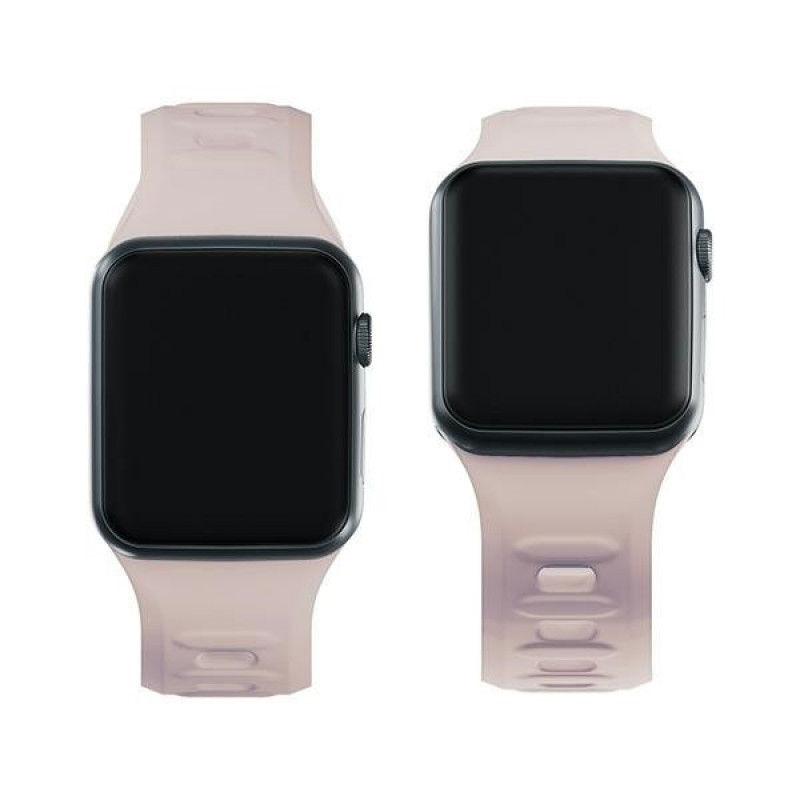 3mk silikona pulksteņa siksniņa Apple Watch 42/44/45/49 mm, rozā bēšā / latte