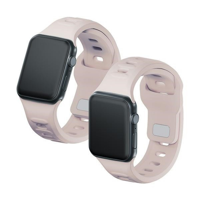 3mk silikona pulksteņa siksniņa Apple Watch 42/44/45/49 mm, rozā bēšā / latte
