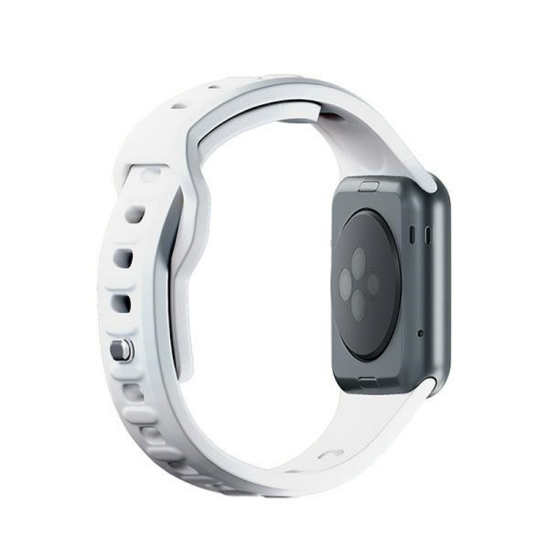 3MK silikona pulksteņa siksniņa Apple Watch 4/5/6/7/8/9/SE/Ultra, 42/44/45/49 mm, balta