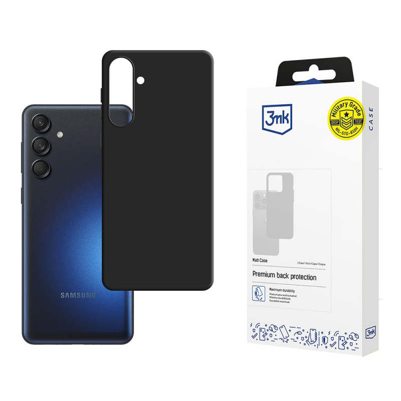 3MK Matt Case viedtālruņa maciņš Samsung Galaxy M55 5G, melns