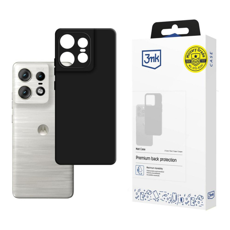 3MK Matt Case viedtālruņa maciņš Motorola Edge 50 Pro, melns
