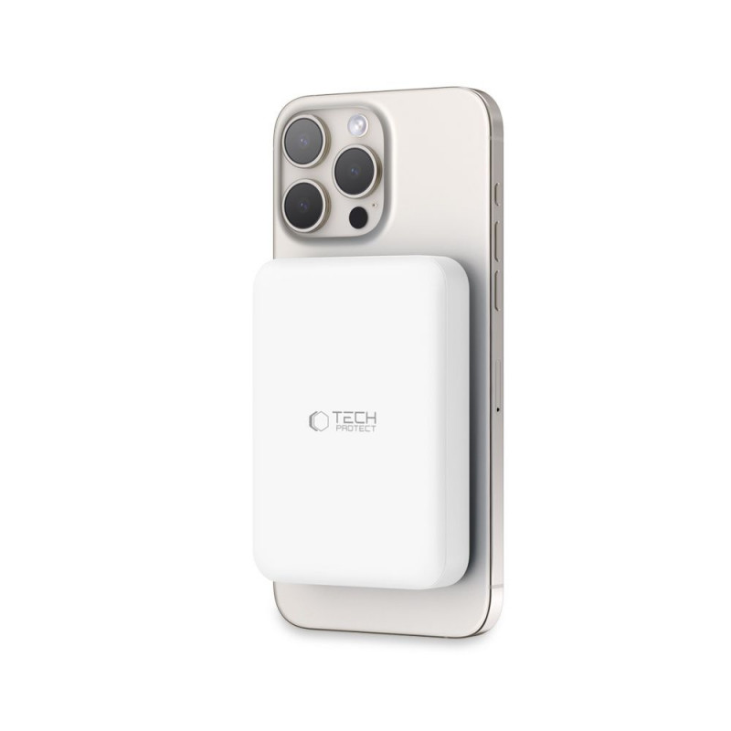 Tech-Protect PB11 LifeMag MagSafe pārnēsājamais akumulators 10000 mAh, 15 W, balts