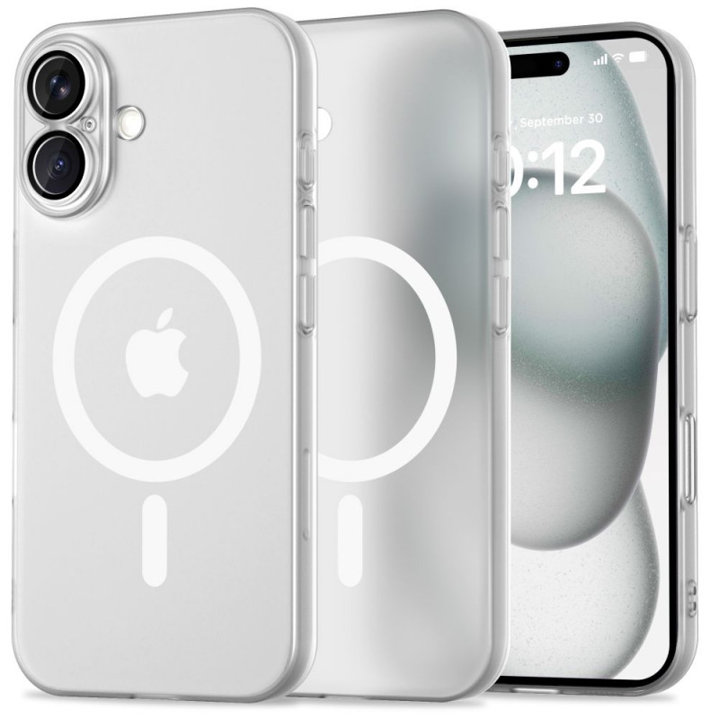 Tech-Protect MagSlim MagSafe Apple iPhone 16 vāciņš, matēts/balts