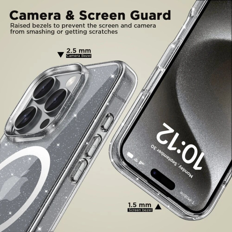 Tech-Protect Flexair Hybrid MagSafe vāciņš Apple iPhone 16 Pro, Glitter